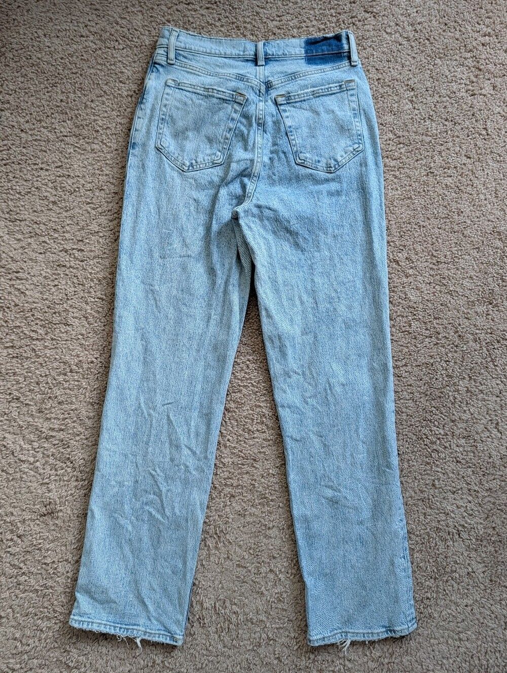 Abercrombie Womens Blue Ultra High Rise 90s Straight Criss Cross Jeans Size 29/8 - Picture 6 of 16